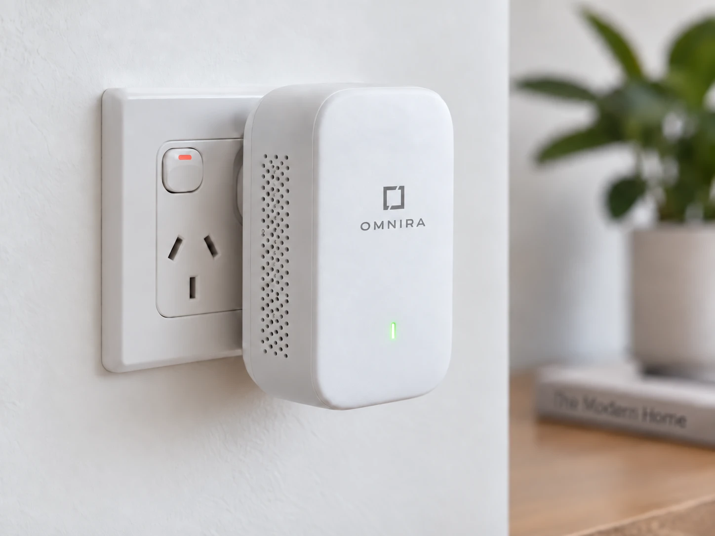 Garage Guardian Range Extender plugged into a power point